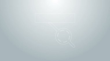 Mavi çizgi korsan göz bandı simgesi gri arkaplanda izole edildi. Korsan aksesuarı. 4K Video hareketli grafik canlandırması
