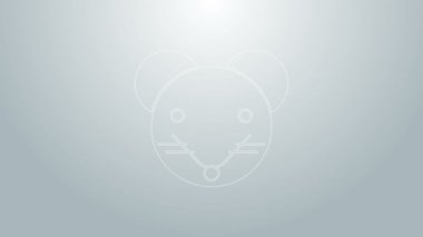 Mavi çizgi faresi burç simgesi gri arka planda izole edildi. Astrolojik yıldız falı koleksiyonu. 4K Video hareketli grafik canlandırması