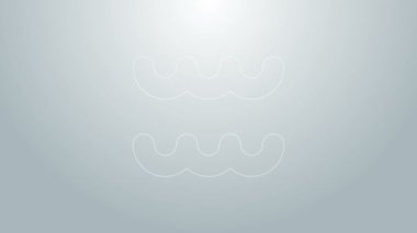 Mavi çizgi Kova burcu simgesi gri arka planda izole edilmiş. Astrolojik yıldız falı koleksiyonu. 4K Video hareketli grafik canlandırması