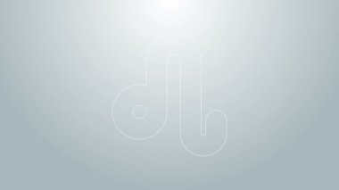 Mavi çizgi Leo burç simgesi gri arka planda izole edildi. Astrolojik yıldız falı koleksiyonu. 4K Video hareketli grafik canlandırması