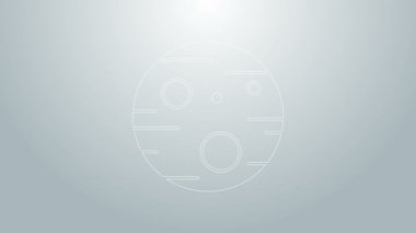 Mars Gezegeni 'nin mavi çizgi simgesi gri arkaplanda izole edildi. 4K Video hareketli grafik canlandırması