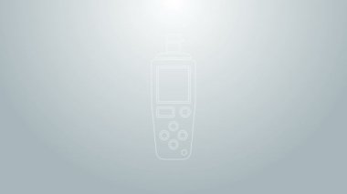 Mavi çizgi taşınabilir sensör simgesi gri arkaplanda izole edildi. 4K Video hareketli grafik canlandırması