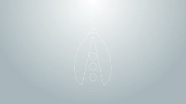 Gri arkaplanda mavi çizgili fasulye ikonu var. 4K Video hareketli grafik canlandırması