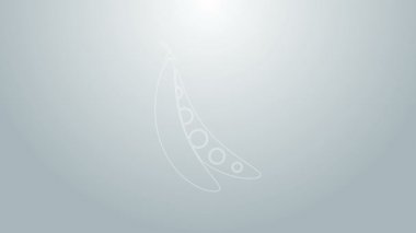 Gri arkaplanda mavi çizgili fasulye ikonu var. 4K Video hareketli grafik canlandırması