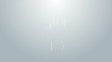 Mavi Çizgili El sedef hastalığı veya egzama ikonu gri arka planda izole edilmiş. Alerjene veya kronik vücut sorununa karşı insan derisi tepkisi kavramı. 4K Video hareketli grafik canlandırması