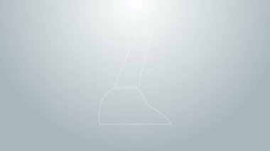 Mavi çizgili el freni ikonu gri arka planda izole edildi. Park freni kolu. 4K Video hareketli grafik canlandırması