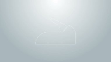 Mavi çizgili el freni ikonu gri arka planda izole edildi. Park freni kolu. 4K Video hareketli grafik canlandırması