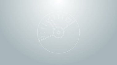 Mavi çizgi hız göstergesi simgesi gri arkaplanda izole edildi. 4K Video hareketli grafik canlandırması