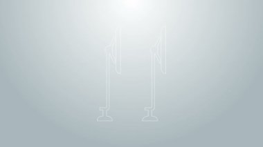 Mavi çizgi Windscreen silecek simgesi gri arkaplanda izole edildi. 4K Video hareketli grafik canlandırması