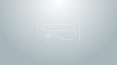 Mavi çizgi araba kapı kolu ikonu gri arka planda izole edildi. 4K Video hareketli grafik canlandırması