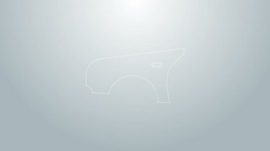 Gri arkaplanda mavi çizgili araba tamponu ikonu var. 4K Video hareketli grafik canlandırması