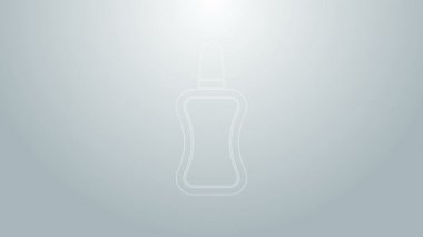 Mavi çizgi tırnak cilası ikonu gri arka planda izole edilmiş. 4K Video hareketli grafik canlandırması