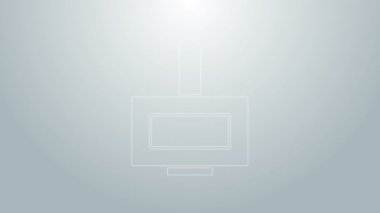 Mavi çizgi tırnak cilası ikonu gri arka planda izole edilmiş. 4K Video hareketli grafik canlandırması