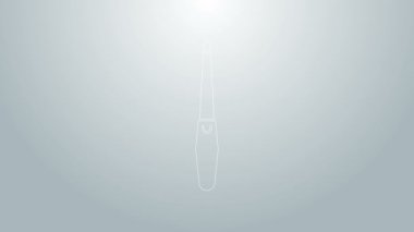 Mavi çizgi tırnak dosya simgesi gri arkaplanda izole edildi. Manikür aleti. 4K Video hareketli grafik canlandırması