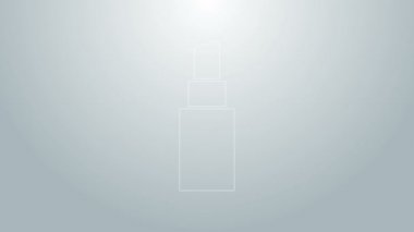 Mavi çizgi ruj simgesi gri arkaplanda izole edildi. 4K Video hareketli grafik canlandırması