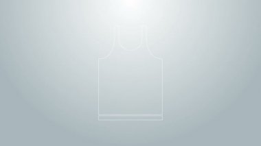 Mavi çizgili kolsuz tişört ikonu gri arkaplanda izole edilmiş. 4K Video hareketli grafik canlandırması