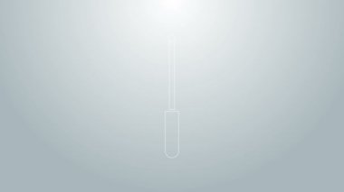 Mavi çizgi bıçak keskinleştirici simgesi gri arkaplanda izole edildi. 4K Video hareketli grafik canlandırması