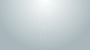 Mavi çizgi Et Helikopteri simgesi gri arkaplanda izole edildi. Et için mutfak bıçağı. Kasap bıçağı. 4K Video hareketli grafik canlandırması