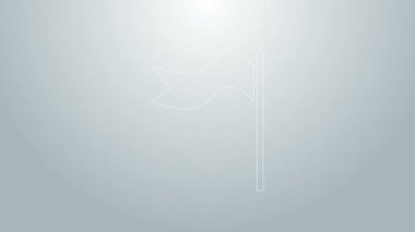 Mavi çizgi Meteoroloji rüzgar gülü ikonu gri arka planda izole edilmiş. Rüzgâr Sock rüzgarın yönünü ve gücünü gösteriyor. 4K Video hareketli grafik canlandırması