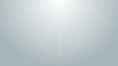 Güneş tutulmasının mavi çizgisi gri arkaplanda izole edilmiş. Tam sonar tutulması. 4K Video hareketli grafik canlandırması