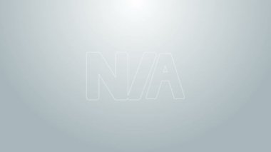 Mavi çizgi uygulanamaz simge gri arkaplanda izole edildi. 4K Video hareketli grafik canlandırması
