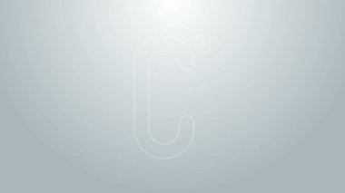 Mavi çizgi Celsius simgesi gri arkaplanda izole edildi. 4K Video hareketli grafik canlandırması