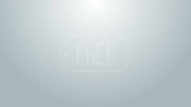 Üzerinde gri arkaplanda izole edilmiş ücretsiz simge olan mavi çizgi Price etiketi. Rozet fiyatına. Reklam etiketi indirimi. 4K Video hareketli grafik canlandırması