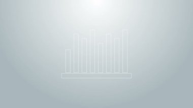 Mavi çizgi pasta grafiği bilgi simgesi gri arkaplanda izole edildi. Diyagram çizelgesi. 4K Video hareketli grafik canlandırması