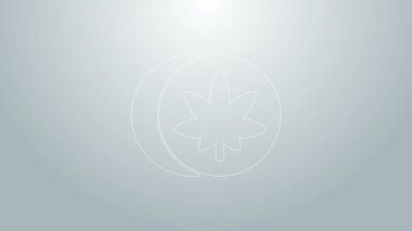 Mavi çizgi bitkisel ecstasy hapları gri arka planda izole edilmiş. 4K Video hareketli grafik canlandırması