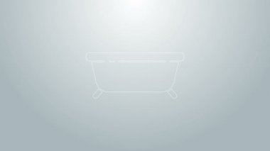Küvet ikonu gri arkaplanda izole edilmiş. 4K Video hareketli grafik canlandırması