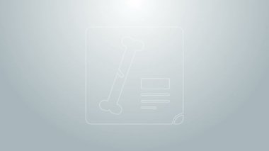 Mavi çizgi X-ray çekimleri gri arkaplanda izole edildi. 4K Video hareketli grafik canlandırması