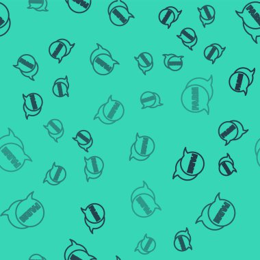 Metin Çiftliği simgesine sahip siyah çizgi konuşma balonu yeşil arkaplandaki kusursuz kalıbı izole etti. Vektör.