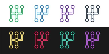 Çizgi şekil değiştiren simgesini siyah ve beyaz arkaplanda izole et. İletişim simgesi. Vektör.