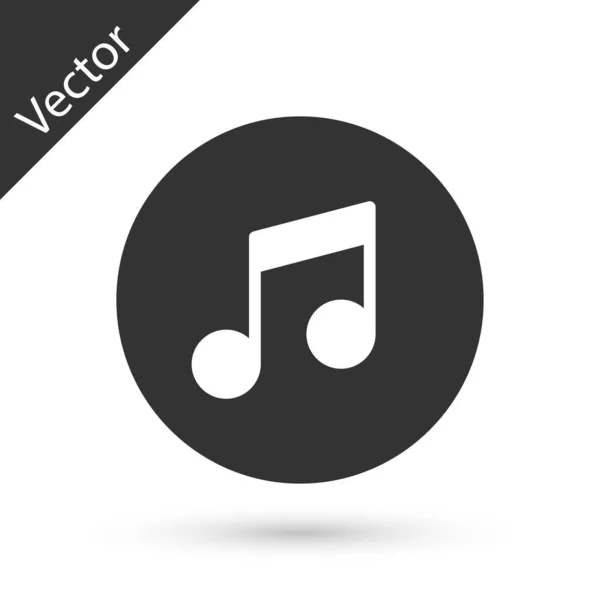 Gris Nota Musical Icono Tono Aislado Sobre Fondo Blanco Vector — Vector de stock