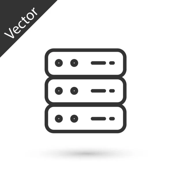 Grey Server Data Web Hosting Ícone Isolado Fundo Branco Vetor —  Vetores de Stock