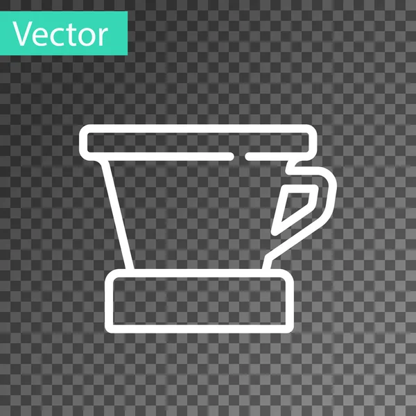 Línea Blanca V60 Icono Cafetera Aislado Sobre Fondo Transparente Vector — Vector de stock