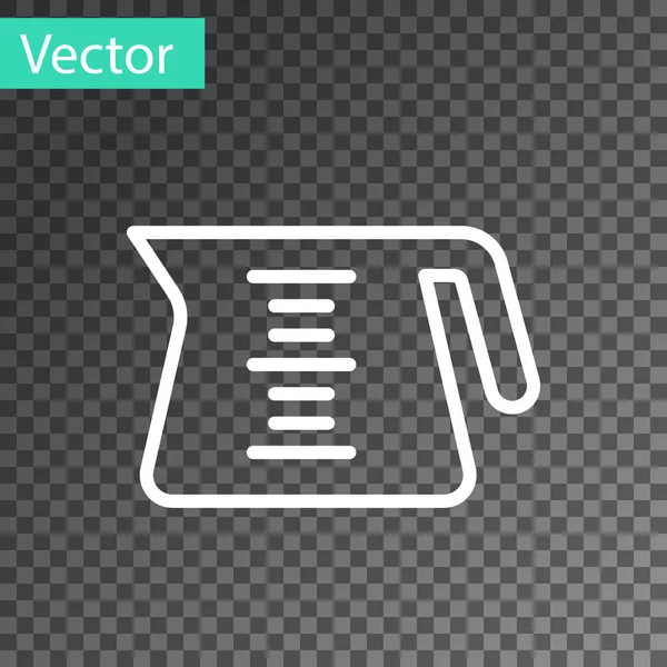 Vit Linje Coffee Pot Ikon Isolerad Transparent Bakgrund Vektor — Stock vektor