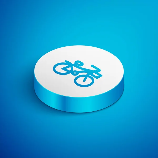 Linha Isométrica Ícone Bicicleta Isolado Fundo Azul Corrida Bicicleta Desporto — Vetor de Stock