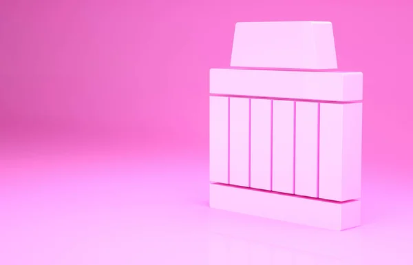 Icono de filtro de aire Pink Car aislado sobre fondo rosa. Símbolo de servicio de reparación de automóviles. Concepto minimalista. 3D ilustración 3D render —  Fotos de Stock