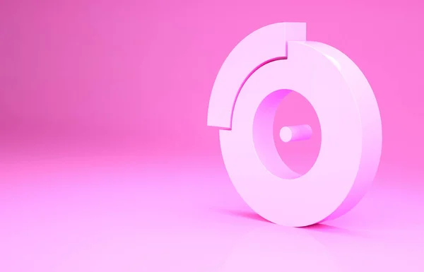 Disco freno auto rosa con icona pinza isolato su sfondo rosa. Concetto minimalista. Illustrazione 3d rendering 3D — Foto Stock