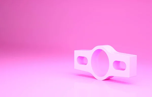 Pinkfarbenes Boxgürtel-Symbol isoliert auf rosa Hintergrund. Boxweltmeister im Gürtelboxen. Minimalismus-Konzept. 3D Illustration 3D Renderer — Stockfoto