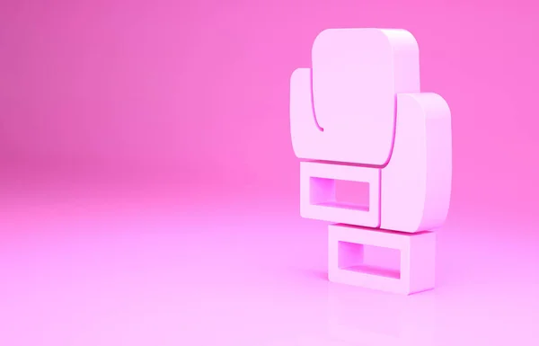 Рожева піктограма боксу ізольована на рожевому фоні. Концепція мінімалізму. 3D ілюстрація 3D рендеринга — стокове фото