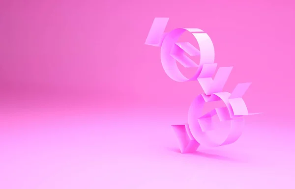 Icono de caramelo rosa aislado sobre fondo rosa. Concepto minimalista. 3D ilustración 3D render — Foto de Stock