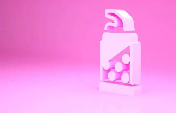 Icona apribottiglie rosa isolato su sfondo rosa. Concetto minimalista. Illustrazione 3d rendering 3D — Foto Stock