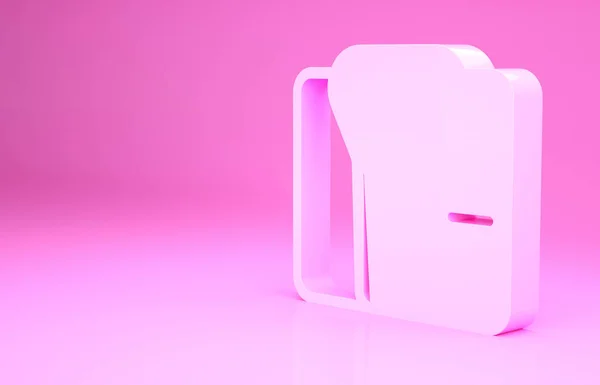 Albornoz rosa icono aislado sobre fondo rosa. Concepto minimalista. 3D ilustración 3D render — Foto de Stock