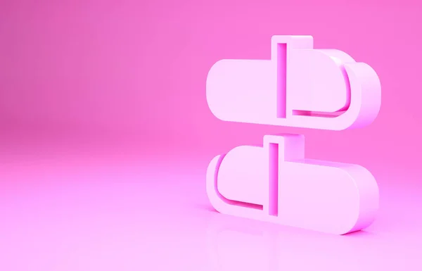 Icona delle pantofole rosa Sauna isolata su sfondo rosa. Concetto minimalista. Illustrazione 3d rendering 3D — Foto Stock