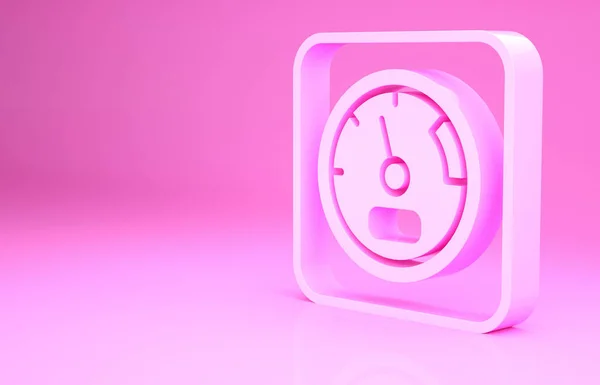 핑크 사우나 온도계 아이콘은 핑크 배경에서 분리되었습니다. 사우나와 목욕 장비. 미니멀리즘의 개념입니다. 3d 삽화 3D 렌더링 — 스톡 사진