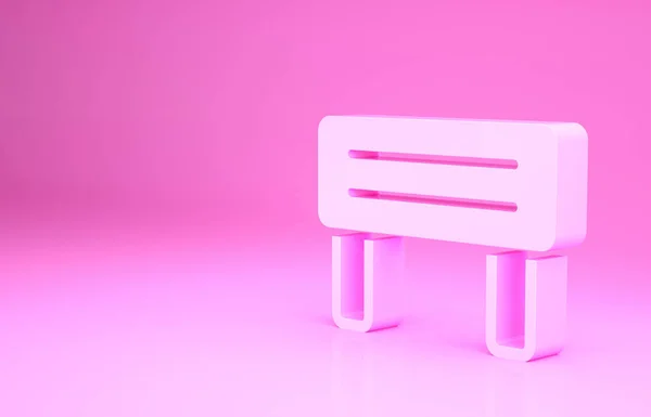 Pink Sauna wood bench icon isolated on pink background. Minimalism concept. 3d illustration 3D render — Stock Photo, Image