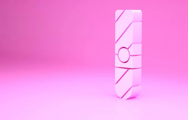 Pink Cigar Symbol isoliert auf rosa Hintergrund. Minimalismus-Konzept. 3D Illustration 3D Renderer — Stockfoto