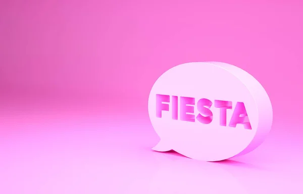 핑크 피스타 아이콘은 핑크 배경에서 분리되었습니다. 미니멀리즘의 개념입니다. 3d 삽화 3D 렌더링 — 스톡 사진